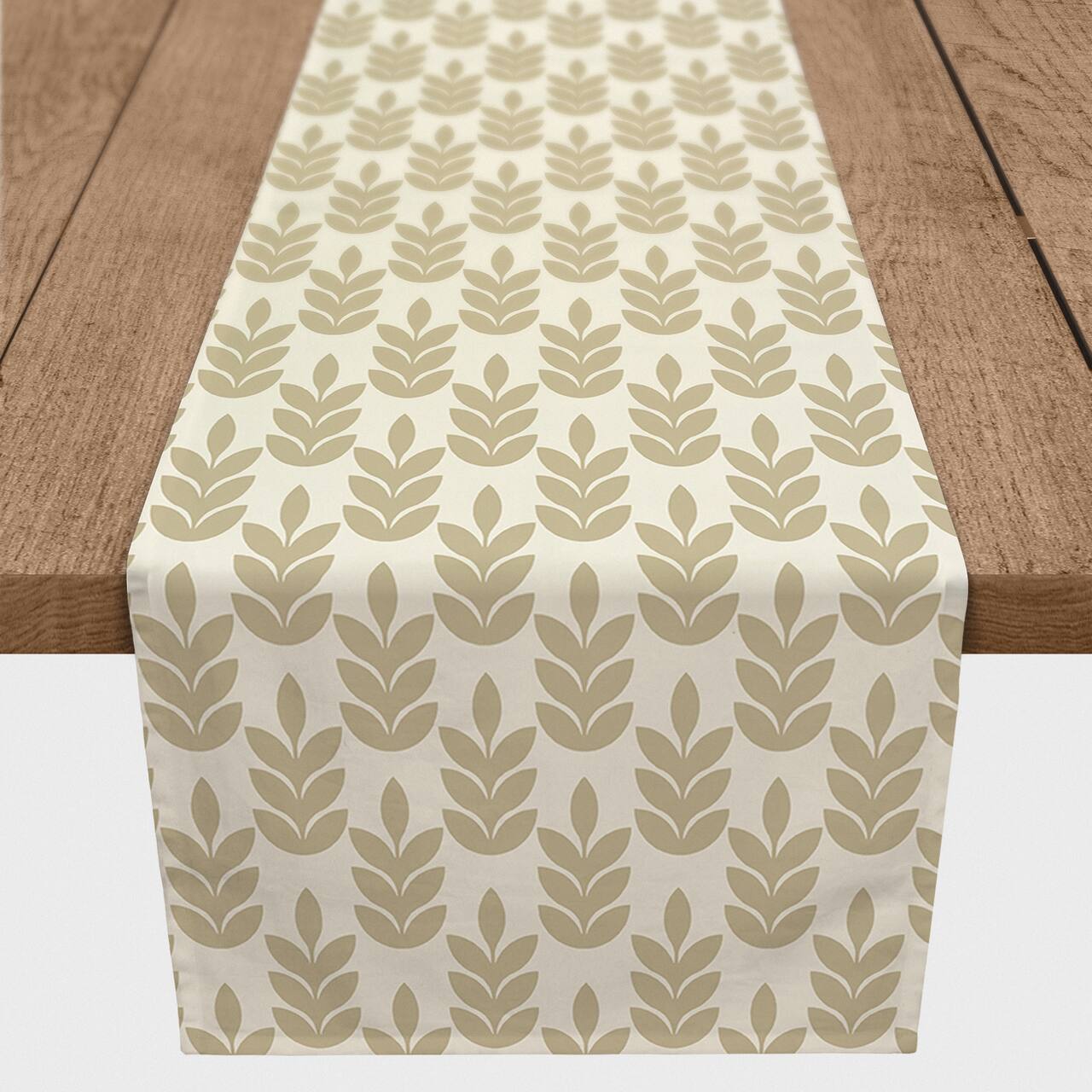 Gold Leaf Pattern 16" x 90" Cotton Twill Runner
